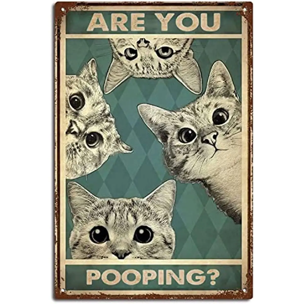 

Vintage Cats are You Pooping Signs Bathroom Wall Toilet Decor Funny Kitty Cat Cats Lover Gift Cat Nursery Decor Tin Signs