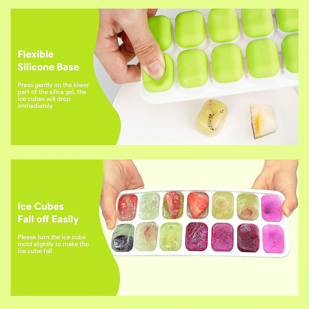 Freezer Safe Ice Cube Mold Easy To Tray With Removable Lid Silicone Trays Easy Ice Removal
