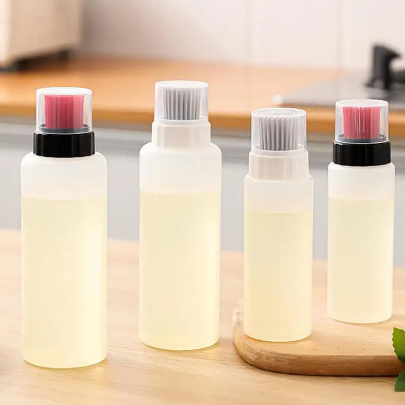 

Brush Oil Bottle Household Oil Applicator Brush Dustproof With Visual Scale Kitchen Accessories For BBQ Pastry Grilling Cooking