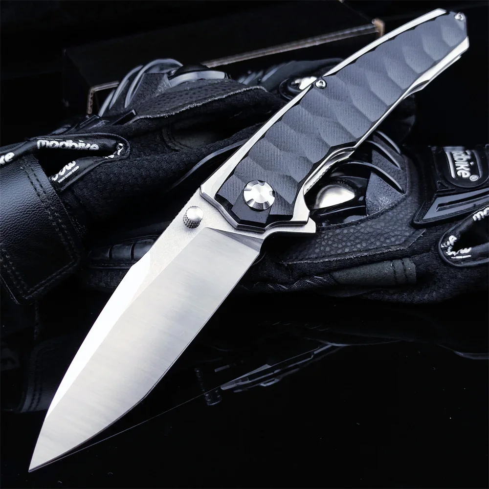 

Pocket D2 Steel Blade EDC Flipper Folding Knife G10 Handle High Hardness Outdoor Tactical Survival Knives Camping Hunting Tool