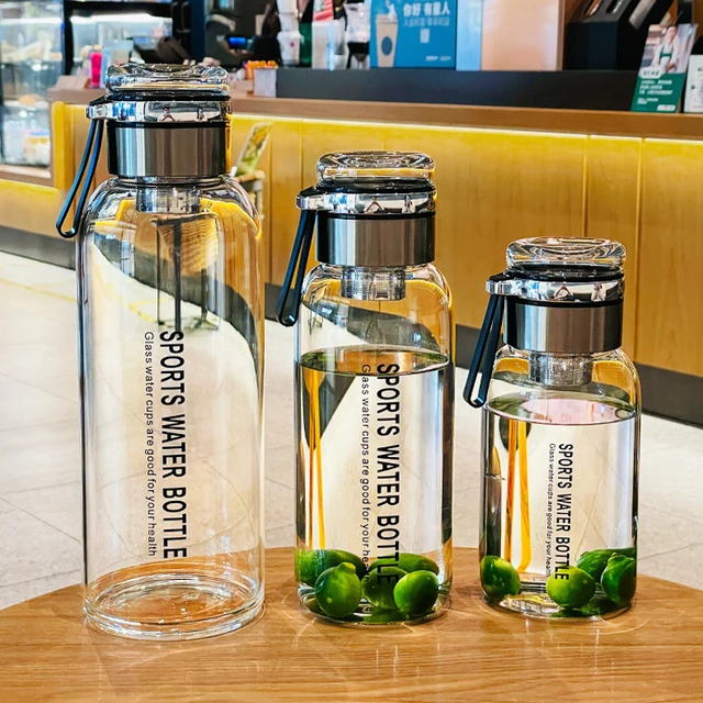 2L Sports Glass Water Bottle 2L Capacity Free Cup Cover (with Shoulder Strap) Portable Leak-proof Drinking Stainless Steel Lid 2L Sports Glass Water Bottle 2L Capacity Free Cup Cover (with Shoulder Strap) Portable Leak-proof Drinking Stainless Steel Lid