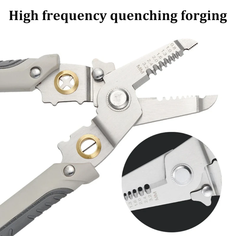 Multi-Function Professional Elbow Wire Stripper Pliers Crimping Tool Cutter Wiring Scissors Electrician Wire Crimping Hand Tool