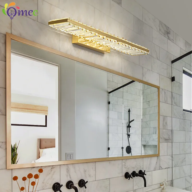 Crystal Mirror Front Wall Lamps LED Fashion Simple Bathroom Indoor Wall Light Painting Front Lighting Home Decoration Luminary