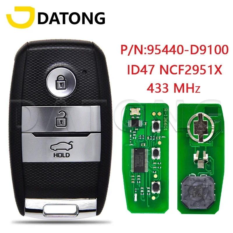 

Datong World Car Remote Control Key For KIA Sportage 2016 2017 P/N:95440-D9100 ID47 NCF2951X 433MHz Replacement Keyless Go Card
