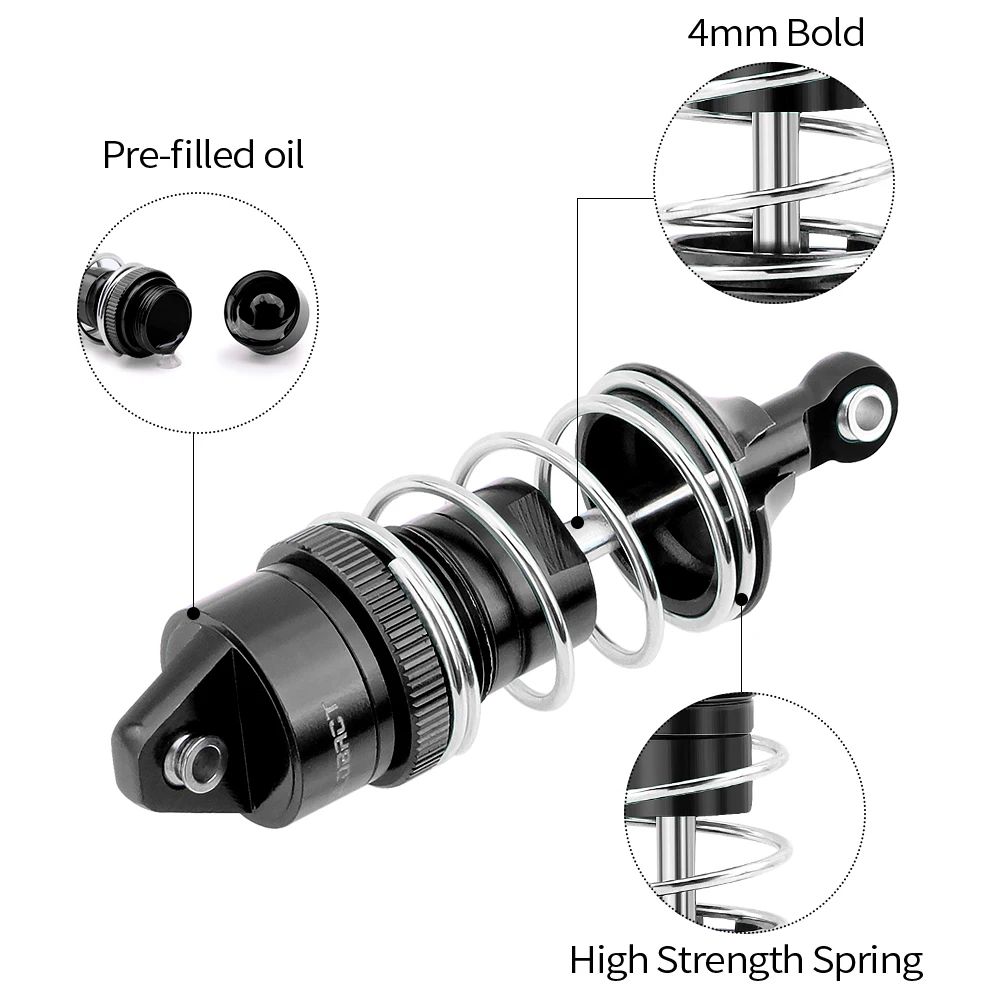Amortisseurs RC 1/8 Tout Métal pour ARRMA INFRACTION VENDETTA, comparés à une pièce d'origine en plastique