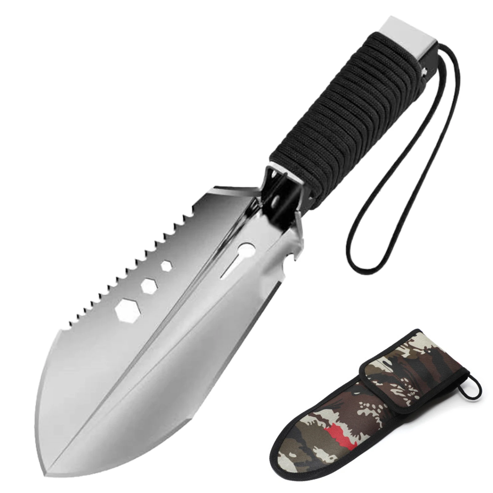

8 in 1 Multi-Tool Camping Shovel Outdoor Portable Hand Shovel with Storage Pouch for Hiking Backpacking Gardening