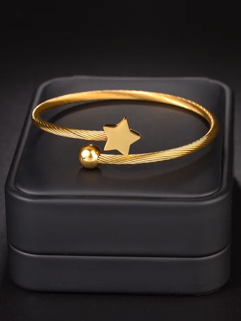 Hip Hop Stainless Steel Bracelet Adjustable Open Cuff Charm Bangle for Men Women Punk Heart Bracelets Lovers Jewelry Gifts 5