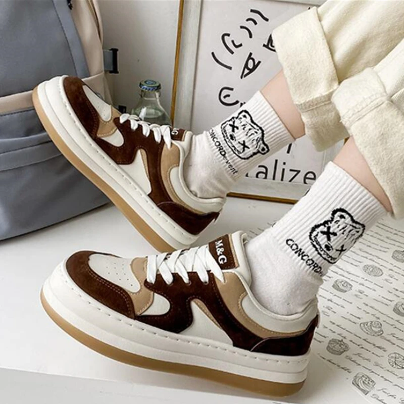 2022 New Fashion Mixed Color Sneakers Women Vulcanize Shoes Low-top Skateboard Shoes Woman Shoes Zapatos De Mujer Ladies Loafers