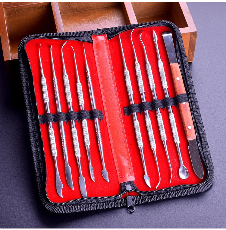 10pcs/Set Dental Spatulas Plaster Knife Practical Versatile Teeth Wax Carving Tool Set Dental Dentistry Instrument Tools