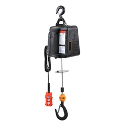 500KG Electric hoist Portable electric hand winch traction block electric steel wire rope lifting hoist towing rope 220V/110V