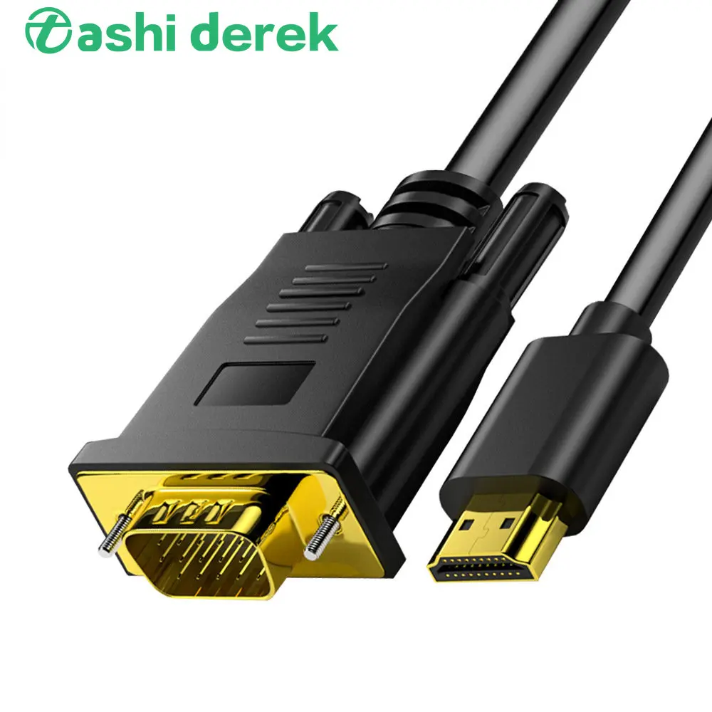 1080P Hdmi Maschio A Vga Maschio Adattatore Convertitore Cavo Video Convertitore Cavo Hdmi Compatibile A Vga Per Proiettore Pc Tv Monitor