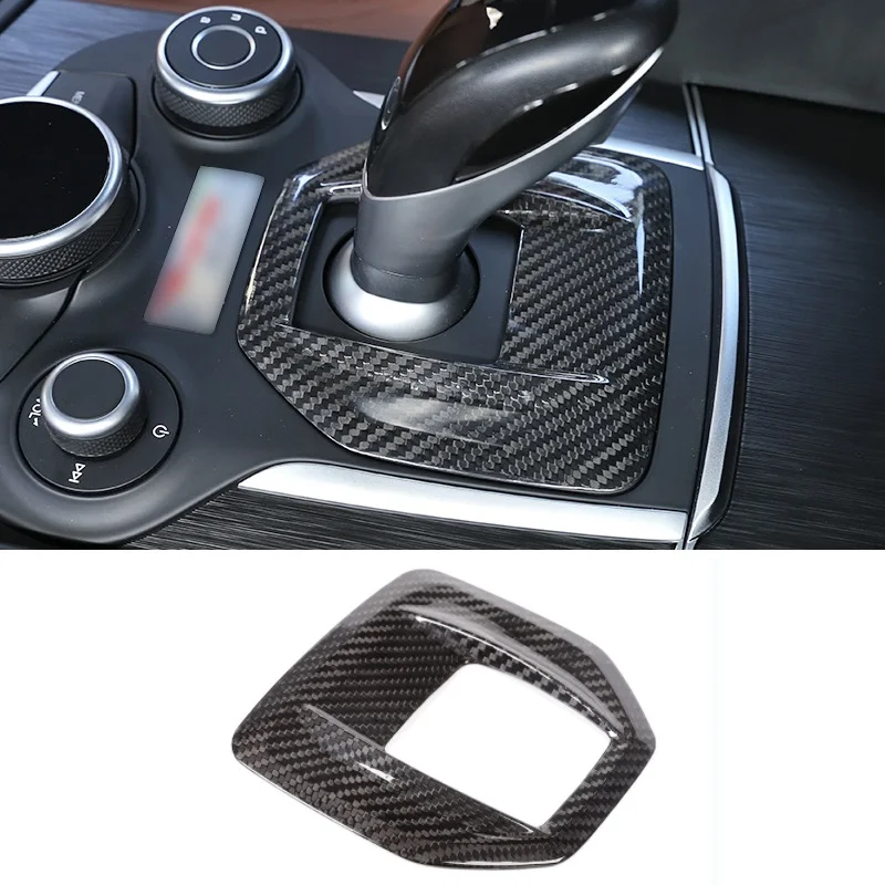 

Real Carbon Fiber Car Center Console Shift Knob Panel Trim Interior Sticker Accessories For Alfa Romeo Giulia Stelvio 2017-2019