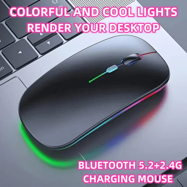 Wireless Mouse Gaming Mouse Backlight USB Compatible RGB Rechargeable Mice Silent Backlit Ergonomic Gaming Mouse for Laptop PC 1 Wireless Mouse Gaming Mouse Backlight USB Compatible RGB Rechargeable Mice Silent Backlit Ergonomic Gaming Mouse for Laptop PC 1