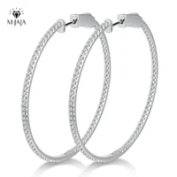 M-JAJA 50mm Full Moissanite Hoop Earrings 925 Sterling Silver for Women D Color VVS1 Lab Diamond Stud Earrings Wedding Jewelry 1