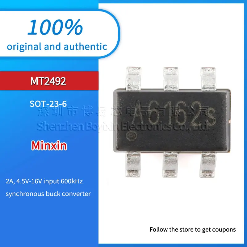 

20pcs Original authentic MT2492 SOT-23-6 2A 4.5V-16V input 600kHz synchronous buck converter