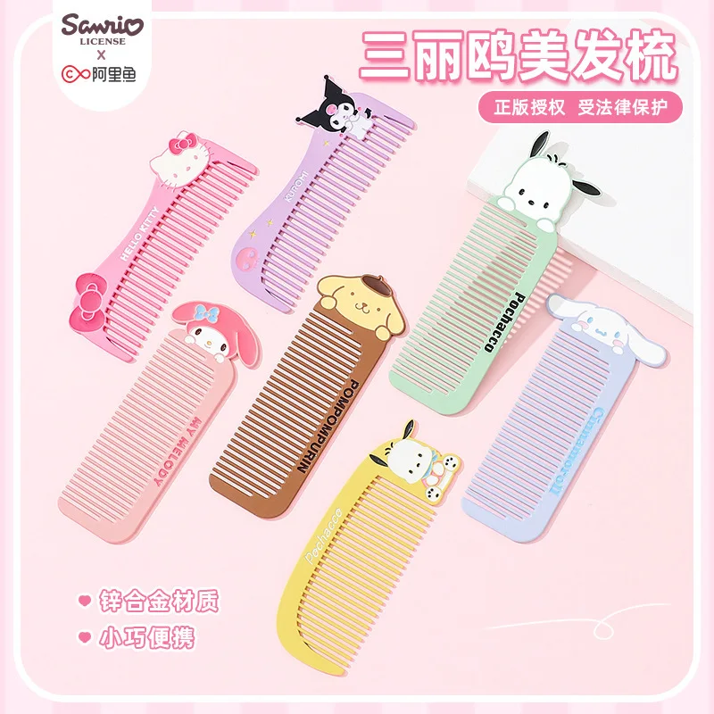 

Fashion Sanrio Hello Kitty Comb Kawaii Kuromi My Melody Creativity Student Cute Portable Anti-Static Smooth Metal Hair Comb Gift