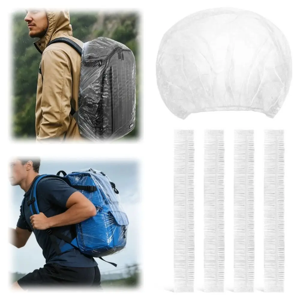30Pcs 일회용 배낭 레인 커버 방진 접이식 방수 배낭 커버 90/110cm 두꺼운 배낭 보호 슬리브