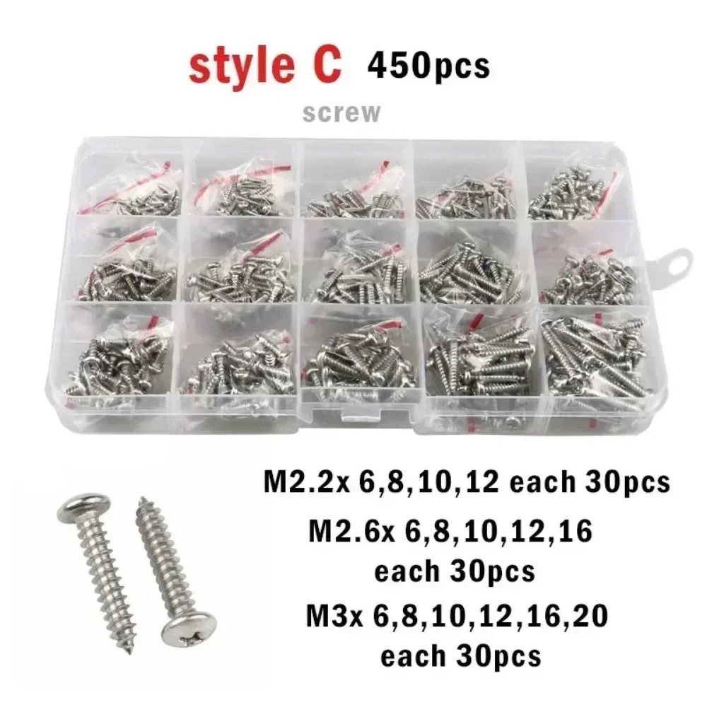 304 Stainless Steel Phillips Pan Head Self-Tapping Wood Screw Set