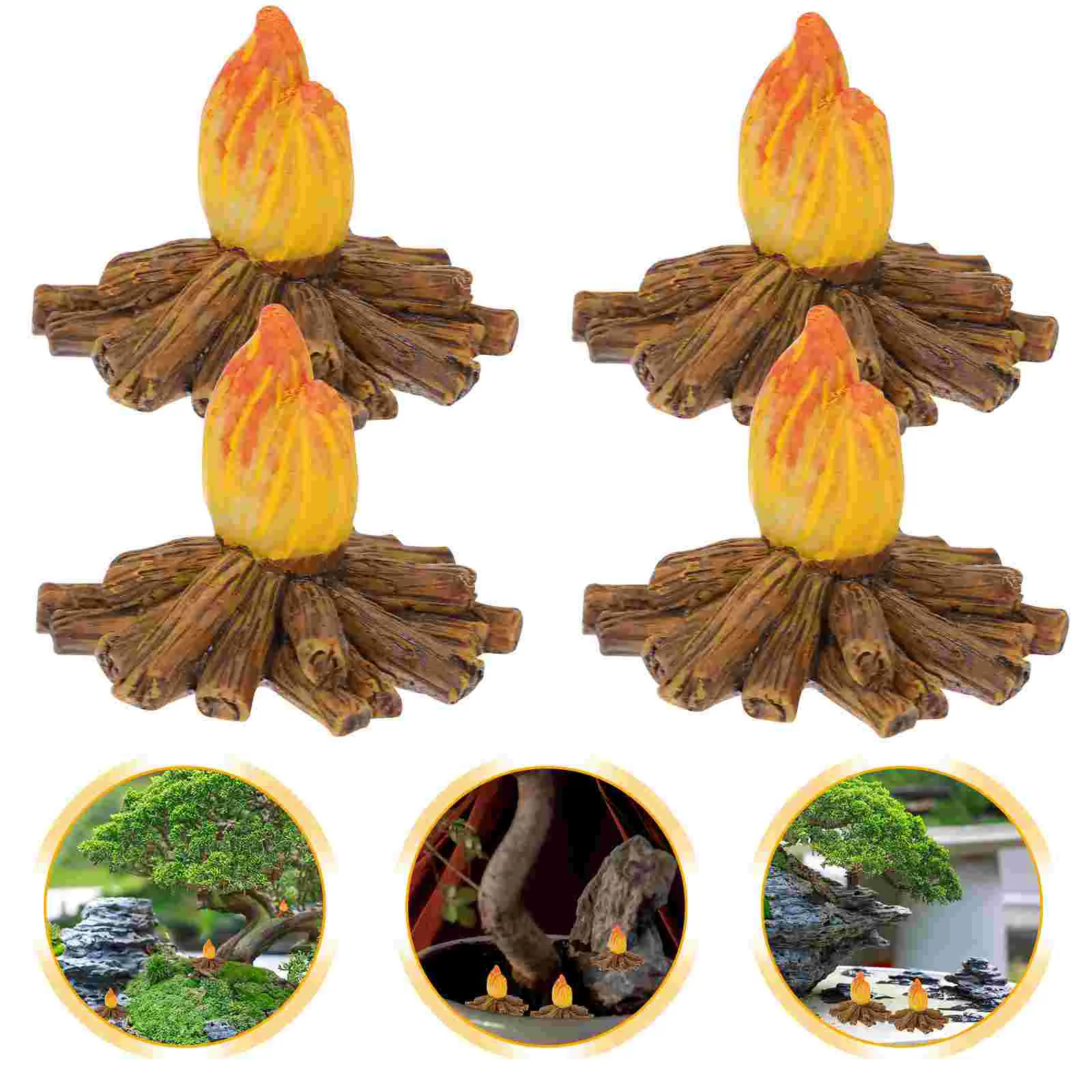 

Resin Fire Halloween Fake Campfire Decoration Decorations Flames Fireplace Bonfire Party Supplies Toy