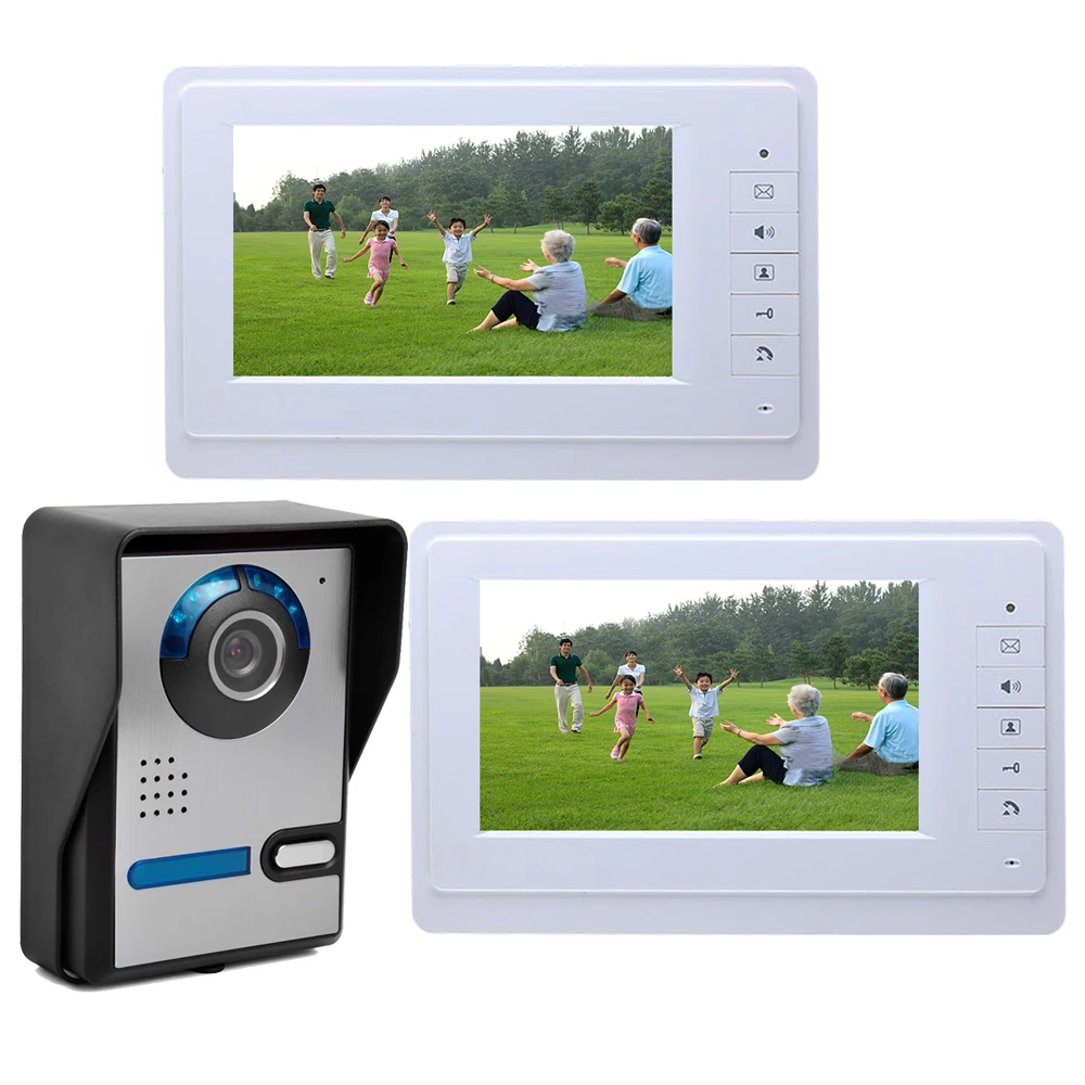 Video Doorphone 2-Wires Video Intercom System 7-inch Color Monitor