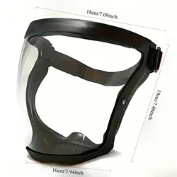Adult Face Shield Safety Goggles with Detachable Dust Cover Mask (Black)