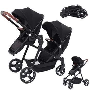 Foldable Twins Baby Carriage Stroller Twin Can Sit and Lie Double Stroller Shock Absorber Second high view Child Stroller 1