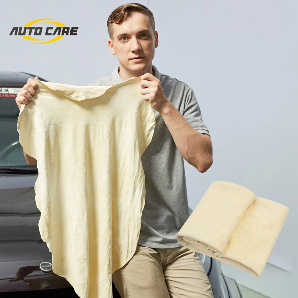 Leather Cleaning Cloth Natural Chamois Leather Genuine Leather Wash Suede Car Cleaning Cloth Absorbent Quick Dry Towel Streak For Auto
