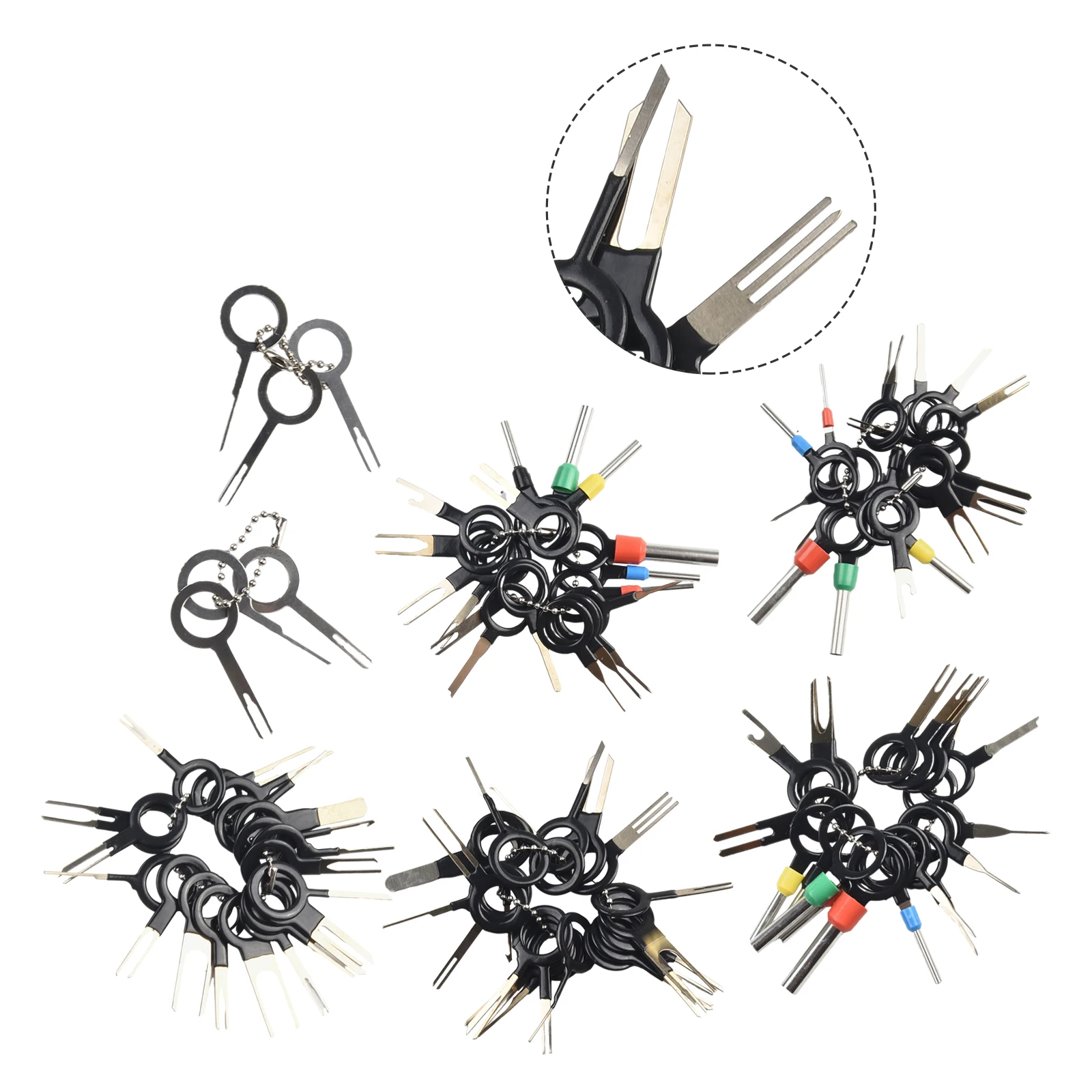 

100Pc Set Universal Terminal Removal Tool Kit Pin Ejector Wire Kit Extractor Auto Terminal Removal Connector Puller Tool