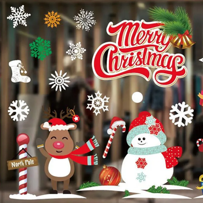 

Merry Christmas Car Wall Sticker Window Glass Christmas Decoration for Home Living Room Wall Decoration New Year 2024 Sticker