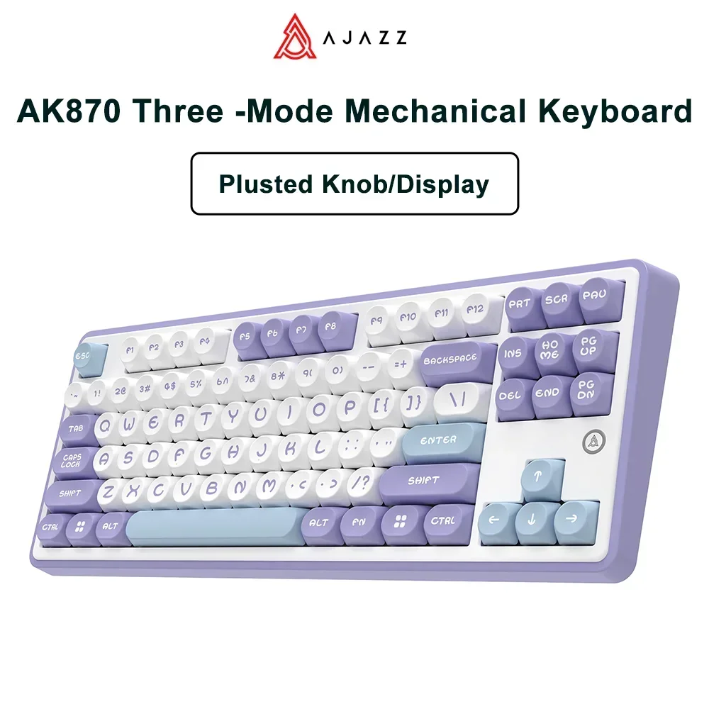 AJAZZ 트라이 모드 RGB 블루투스 무선 게임용 기계식 키보드, USB 유선 87 키, PC 노트북용 핫 스왑, AK870, 2.4GHz, 신제품