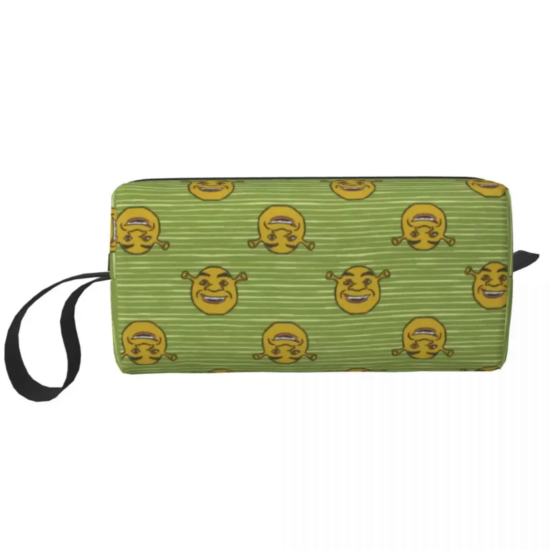 

Travel Green Striped Shreks Toiletry Bag Fashion Cosmetic Makeup Organizer Women Beauty Storage Bags Dopp Kit Case Box Gifts