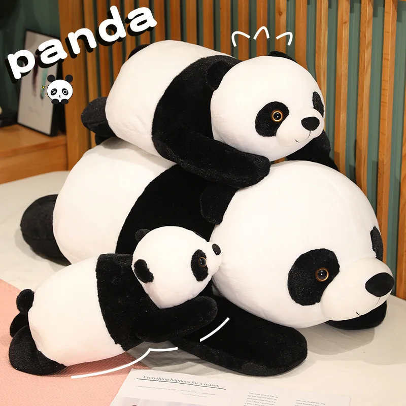 50/70/90cm Cute Lying Panda Plush Pillow Toy Kawaii Stuffed Animals Pandas Plushies Cushion Anime Soft Kids Toys Gift Room Decor