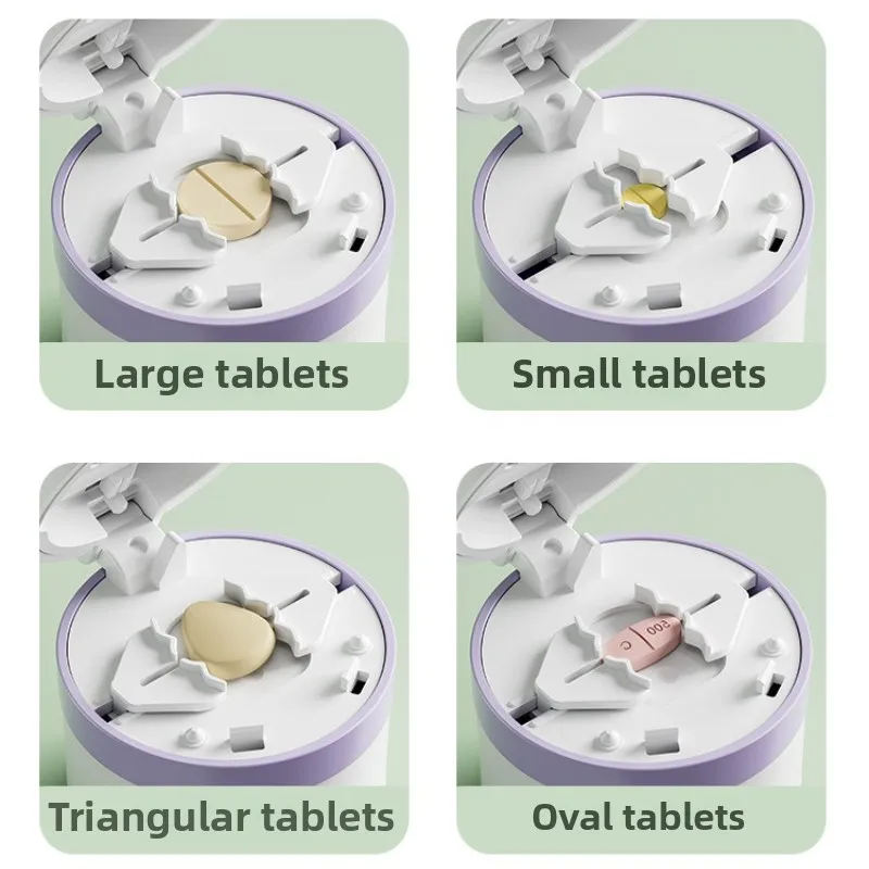 Pill Cutter for Cutting Small/Big Pills in Half & Quarter Travel Pill Organizer Case Medication Vitamin Organizer Medicine Box