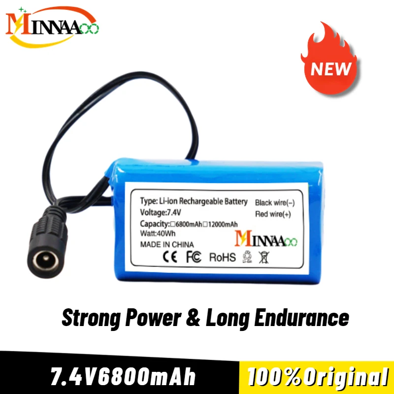 

2023 New 7.4V 12800mAh 6800mAh Battery For T188 T888 2011-5 V007 C18 H18 So on Remote Control RC Fishing Bait Boat Parts