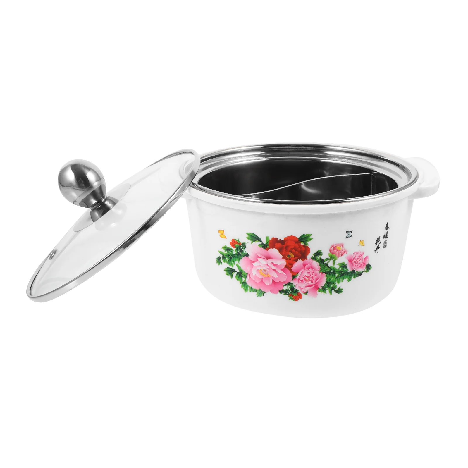 

Chafing Dish Cooking Pots With Lids Small Soup Peony For Stove Top Stainless Steel Individual