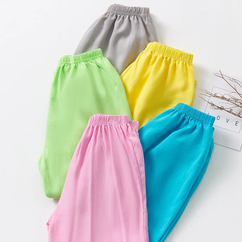 【LF】Kids Long Pants Cotton 90-150cm Boys Girls Solid Color Lantern Pants Slacks Children Casual Trousers for Spring Summer 6
