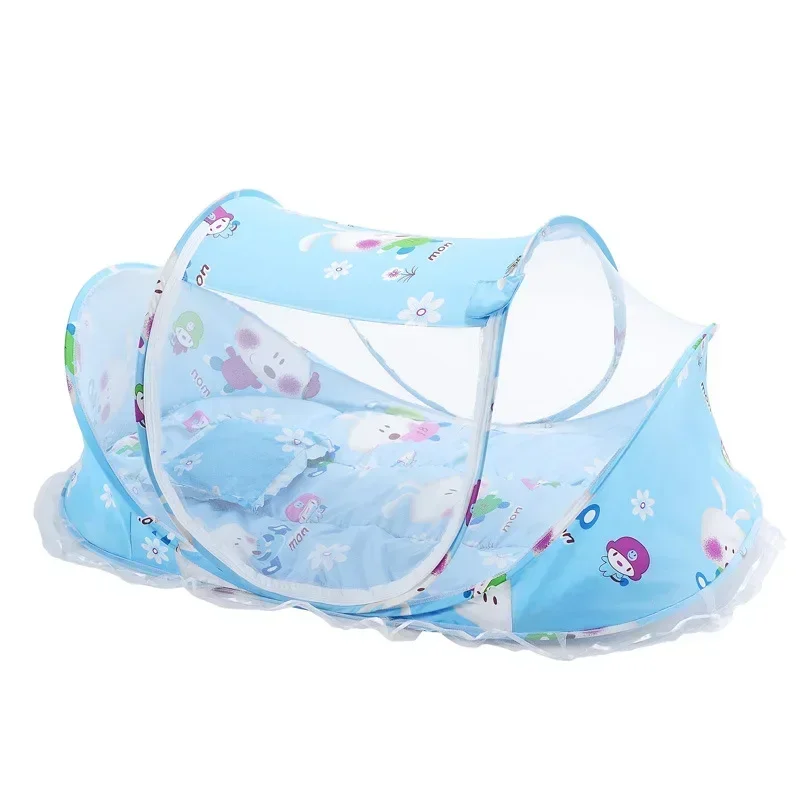 New Portable Crib Breathable Folding Newborns Care Bedding Set with Mosquito Net Basket Pillow Cotton Sleeping Cot Baby Nest Bed