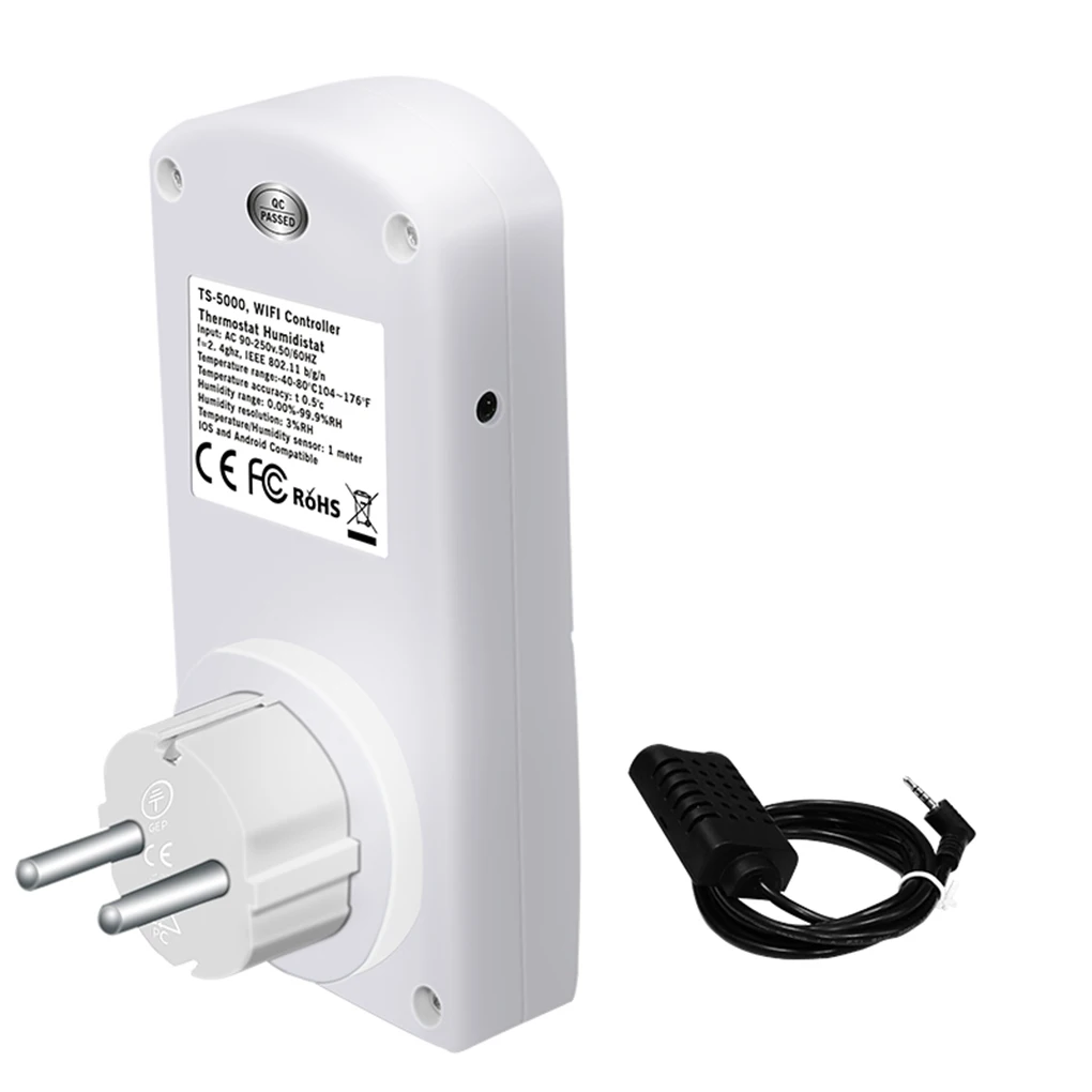 WiFi Controller Temperature Humidity Sensor Smart Remote Control Timing  Switch Socket - EU Plug Wholesale