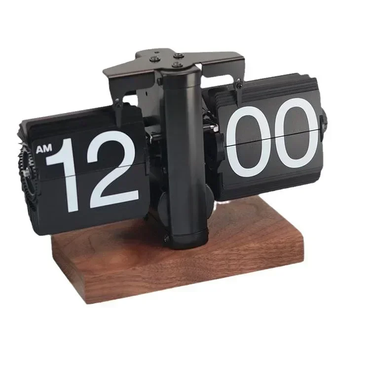 Flipping clock retro desk clock flip clock vintage desk clocks retro flip down battery powered internal gear operated simple home & office d&eacute;cor