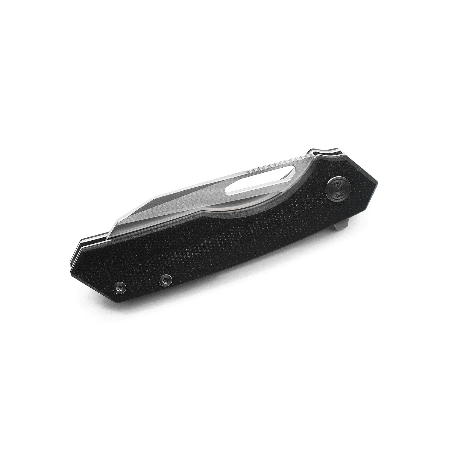 M Miguron Knives Keryx Flipper Folding Knife 3.25" 14C28N Satin Blade Black Micarta Handle Tactical Survival Pocket Knife 5