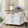 Nightstand Set of 2 with Charging Station, 24" Wide End Table with 2 Drawers, Dresser for Bedroom, Nightstands 6