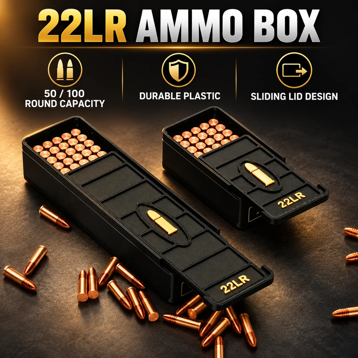  slider image of .22LR Ammo Storage Box