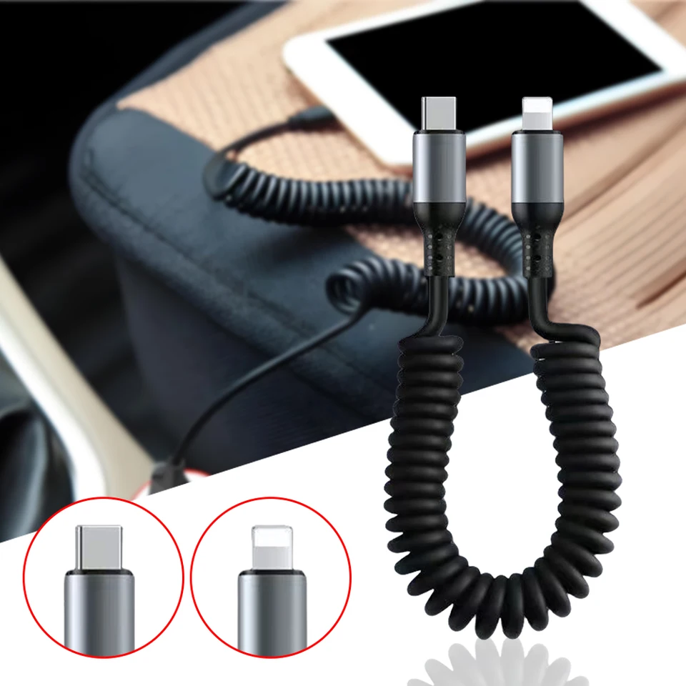 Telescopic Fast Charging Data Cable for iPhone and Android