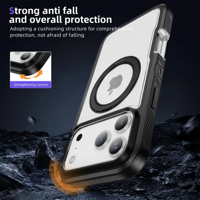 iPhone Clear Armor Case with 360° Ring Stand 4
