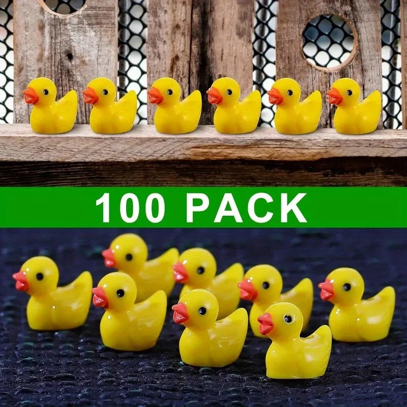 Miniature Duck Figurines Miniature Figurines Miniature Ornament Ornament Crafts Resin Ornaments Resin Crafts 50/100Pcs Resin Mini Duck Miniature Figurines Ornaments Decor Yellow Animal Garden Crafts Tiny Duck Landscape Plants Fairy