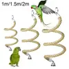 Bird Toy Spiral Cotton Rope Chewing Bar Parrot Swing Climbing Standing Toys Chewing Bar Cage Hanging Swing Toy Bird Supplies 1