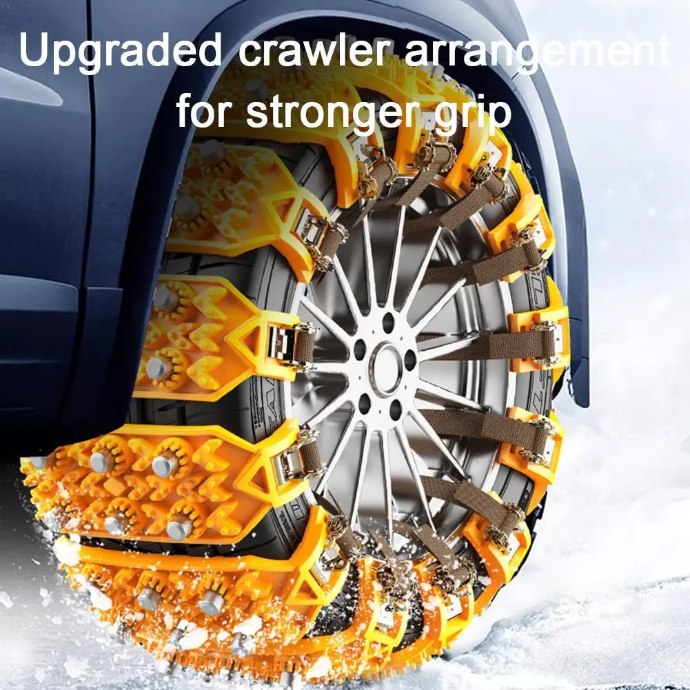 Auto Winter Ice Breaking Steel Nail Anti-skid Chain 37.5*7cm Heavy Duty TPU Metal Manganese Steel Chain Tools