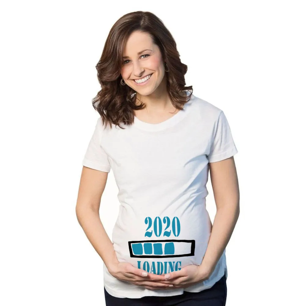2020 Loading Women Maternity Short Sleeve Tops T-shirt Pregnancy Funny Clothes for Pregnant Maternity Hot Sale T-shirt Drop Ship 3