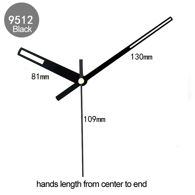 Shaft Clock Hands 9512# Black Quartz Clock Accessory DIY Hands Metal Aluminum Material High quality kits