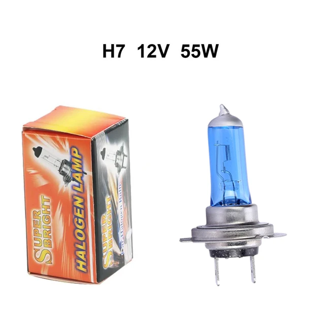 bombilla h7 luz blanca bombillas h7 lamparas h7 12v 55w bombilla h7  Bombilla halógena para faro delantero de coche, lámpara halógena  superbrillante de 6000k, 12V, H7, 55w, 100w, 2 uds bombillas h7